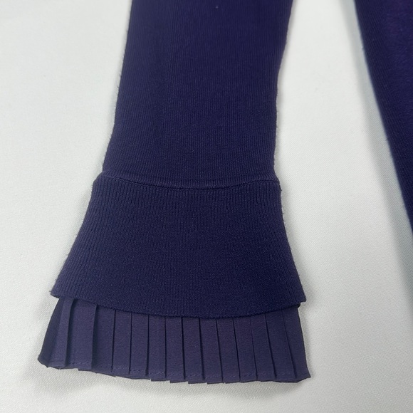 Etcetra purple sweater dress with long sleeve and ruffle detail. Size small - Picture 5 of 10